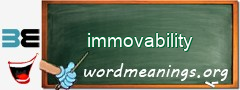 WordMeaning blackboard for immovability